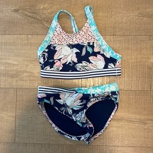 Athleta Girl two piece bathing suit M 8/10